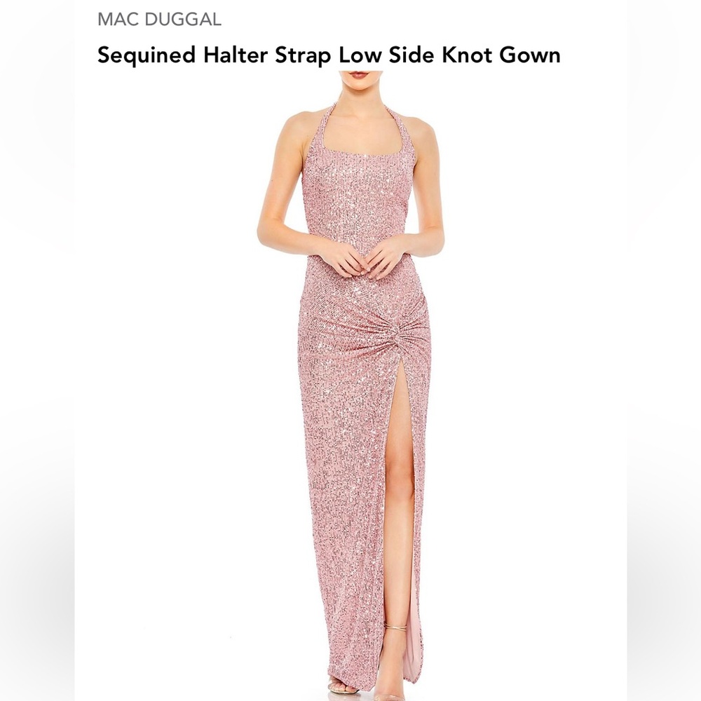 Mac Duggal Sequined Halter Gown